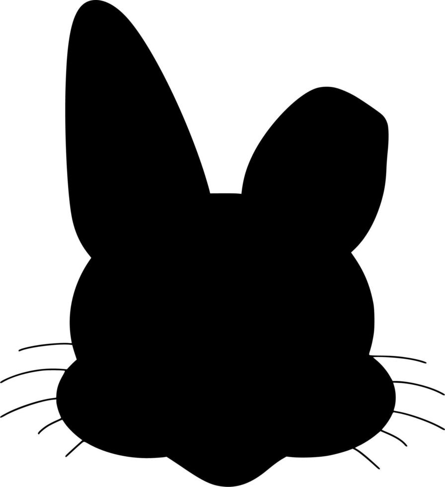 Vector silhouette of bunny on white background