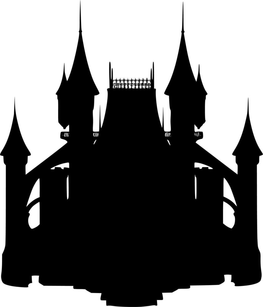 Vector silhouette of castle on white background