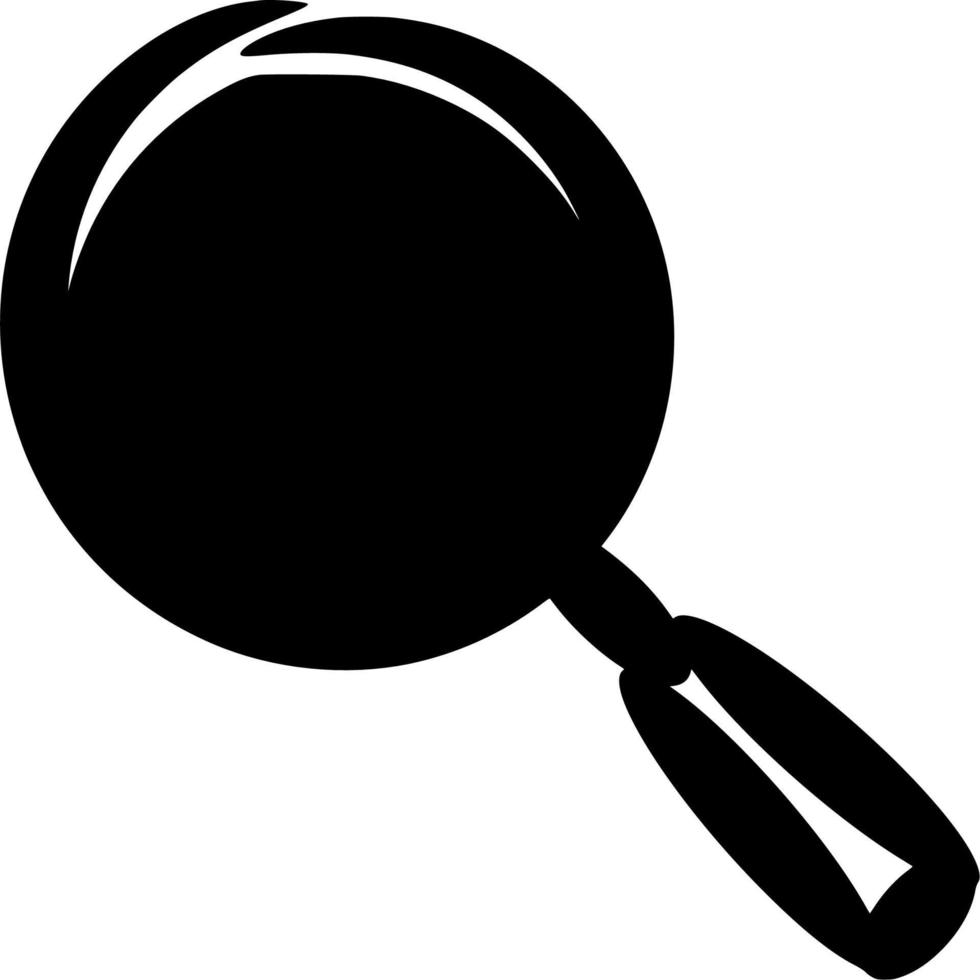 Vector silhouette of magnifying glass on white background