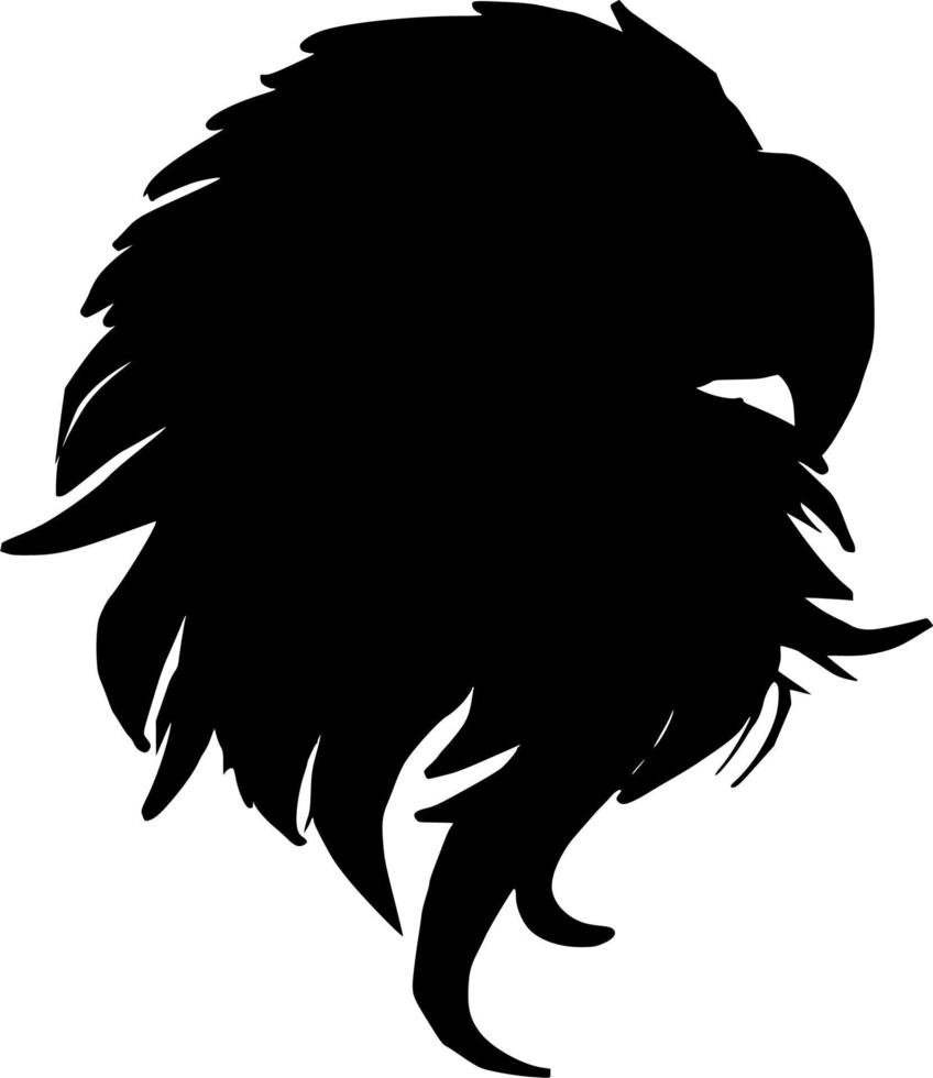 Vector silhouette of eagle on white background