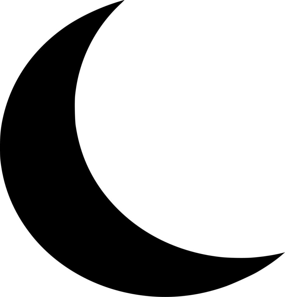 Vector silhouette of moon on white background