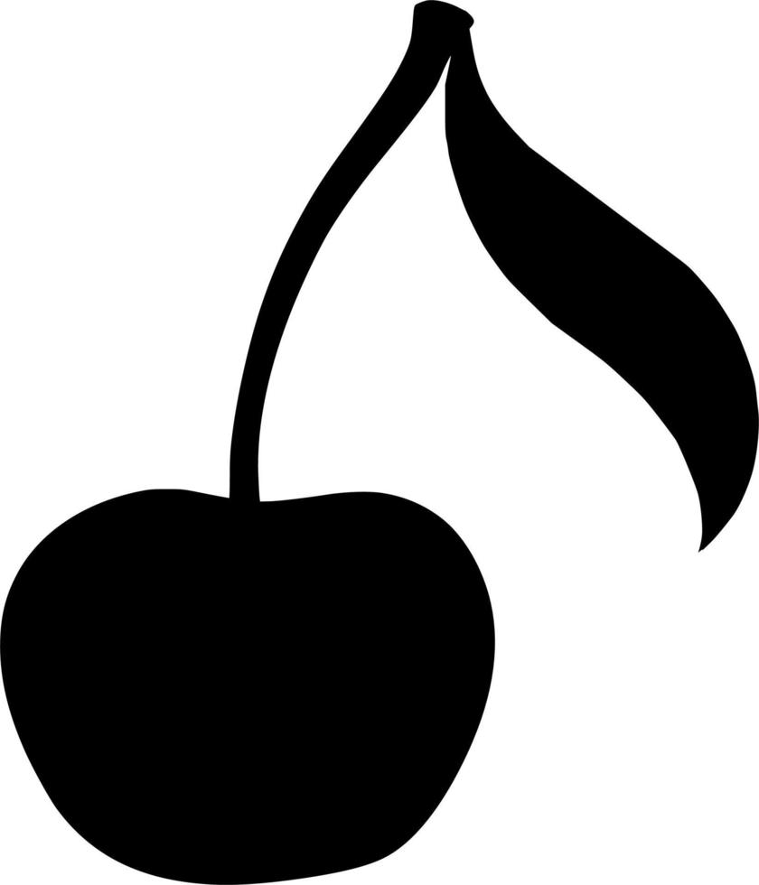 Vector silhouette of cherry on white background