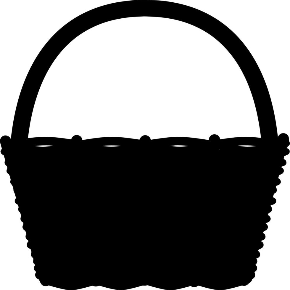 Vector silhouette of basket on white background
