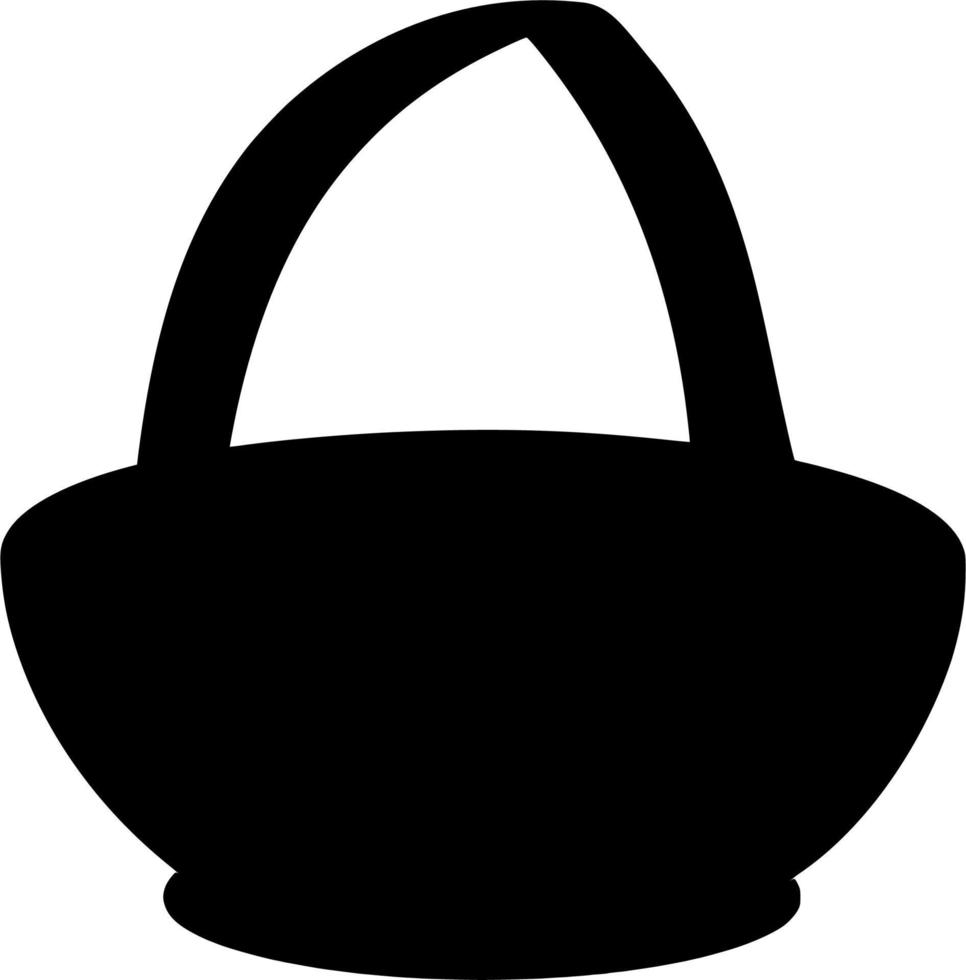Vector silhouette of basket on white background