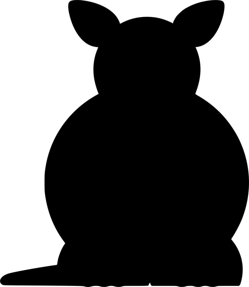 Vector silhouette of kangaroo on white background