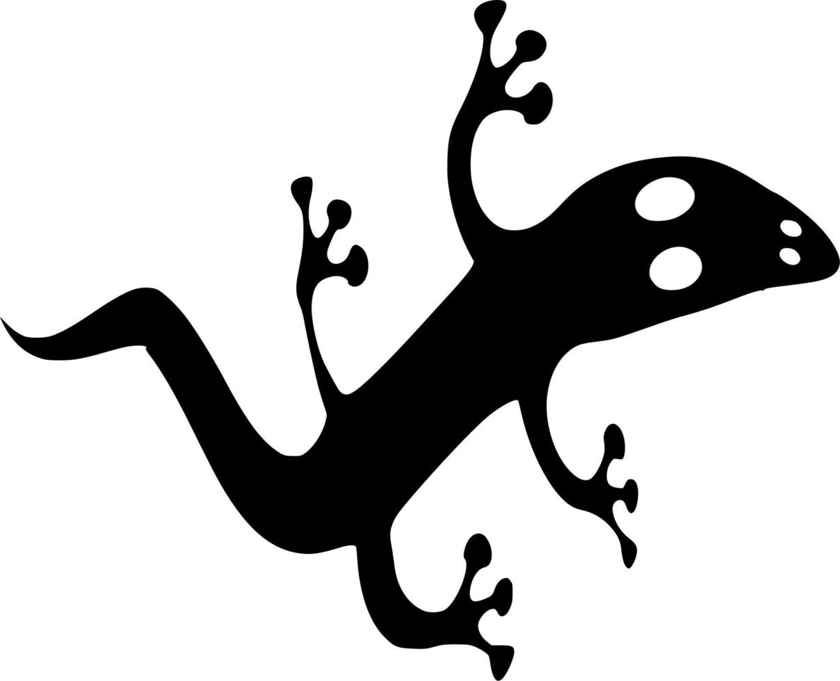 Vector silhouette of lizard on white background