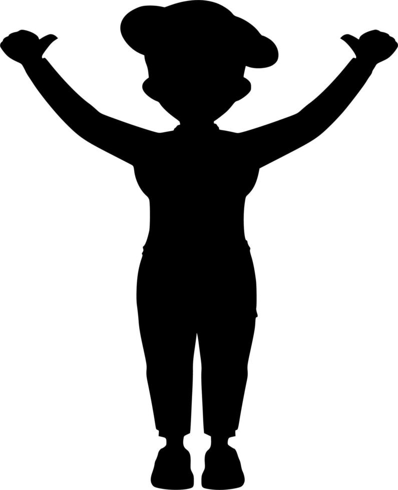 Vector silhouette of chef on white background