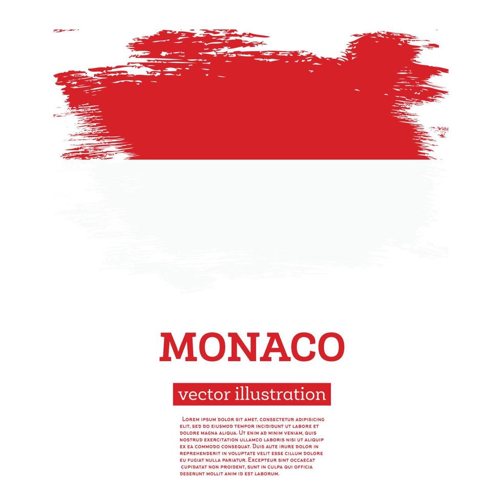 Monaco Flag with Brush Strokes. Independence Day. vector
