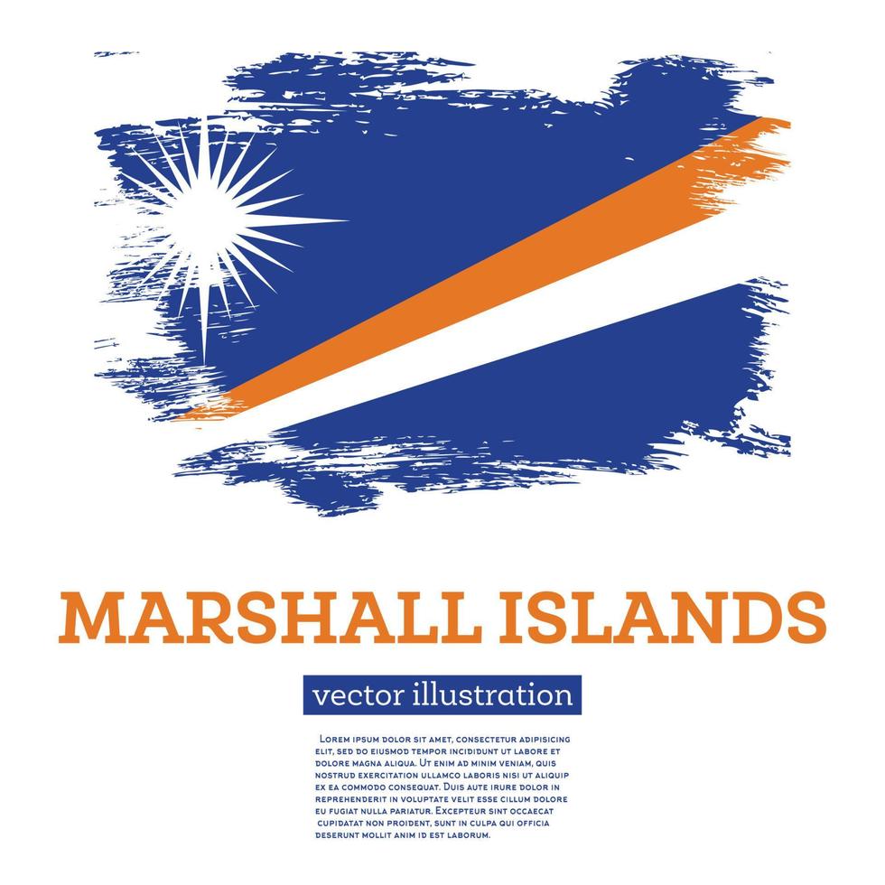 Marshall islas bandera con cepillo trazos independencia día. vector