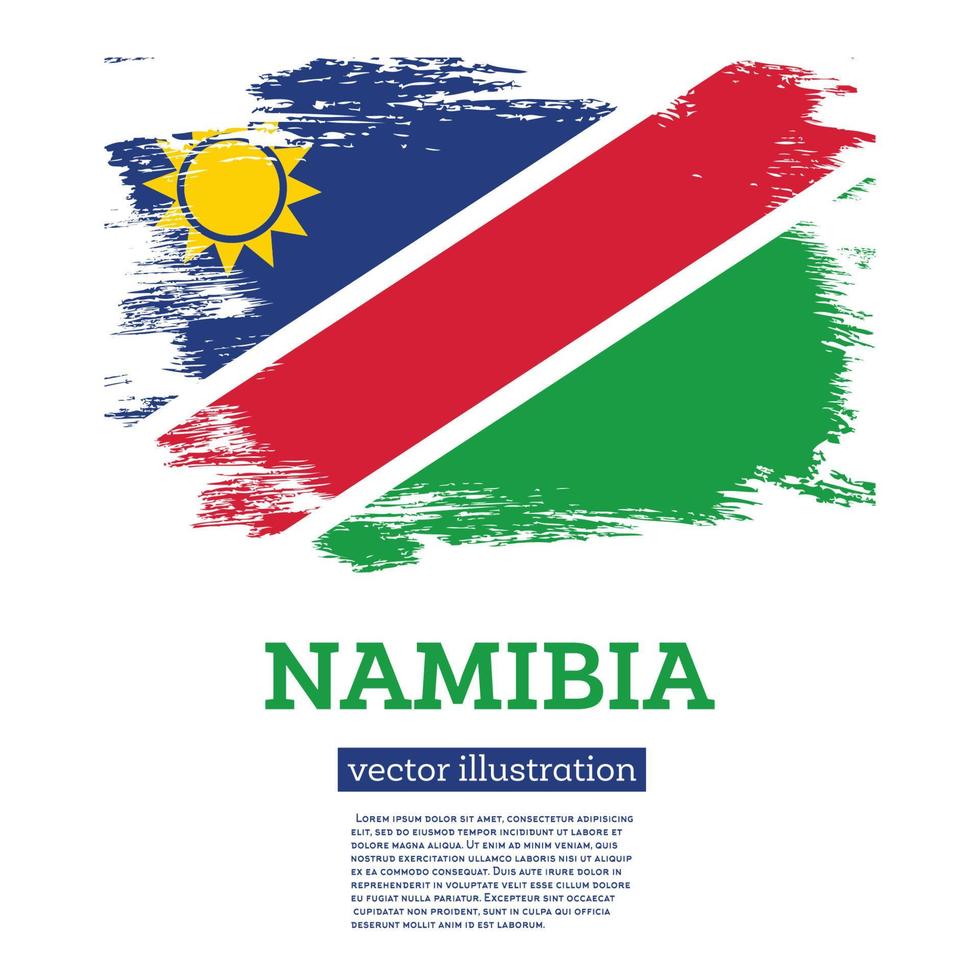 Namibia Flag with Brush Strokes. Independence Day. vector