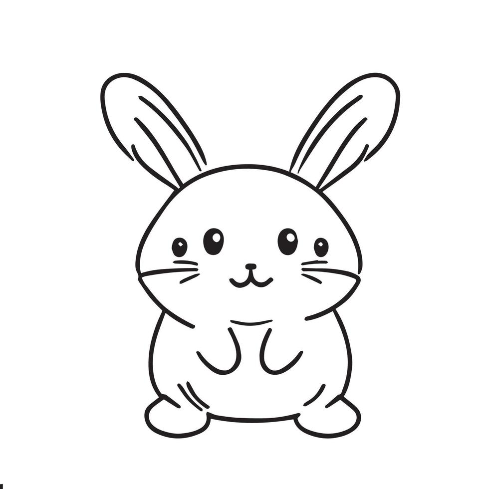 cute baby rabbit playing alone vector