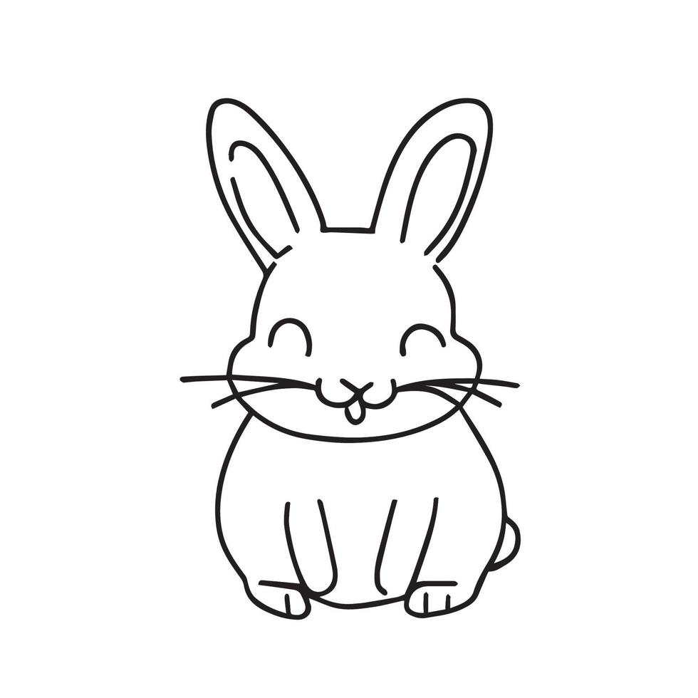 cute baby rabbit playing alone vector