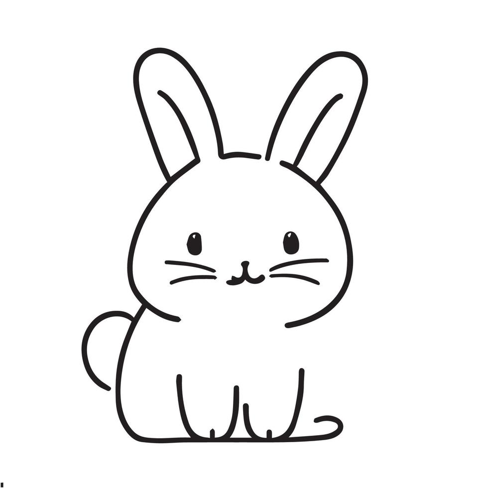 cute baby rabbit playing alone vector