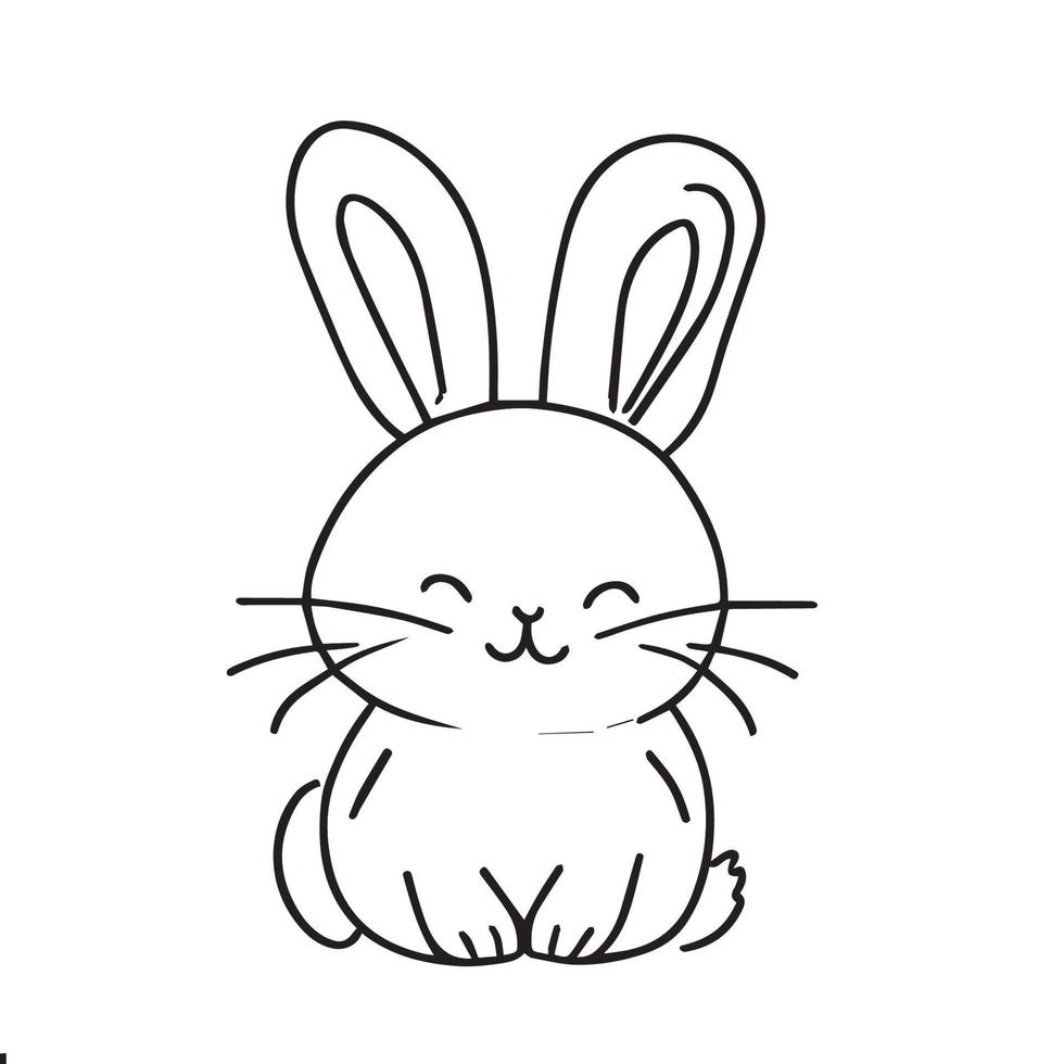 cute baby rabbit playing alone vector