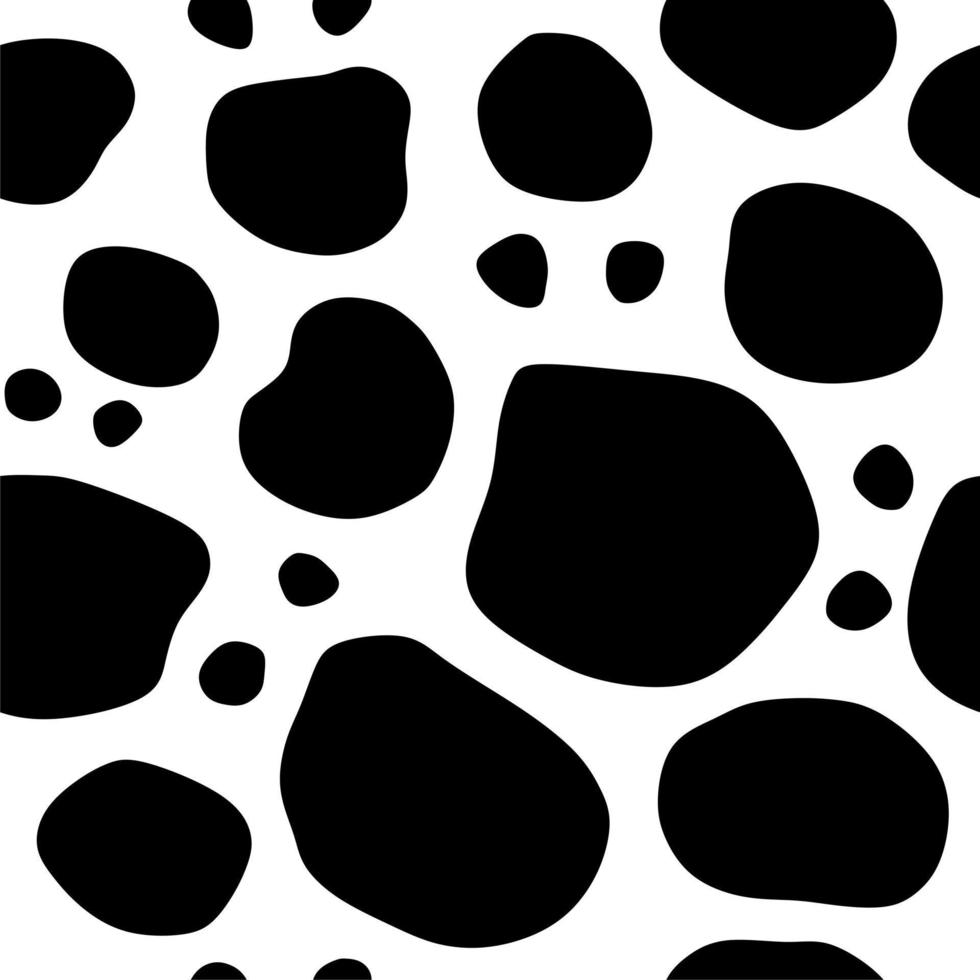 Animal seamless pattern. Cow or panda Hide, Holstein cattle texture. Mammals Fur. Print skin. Predator Camouflage. vector