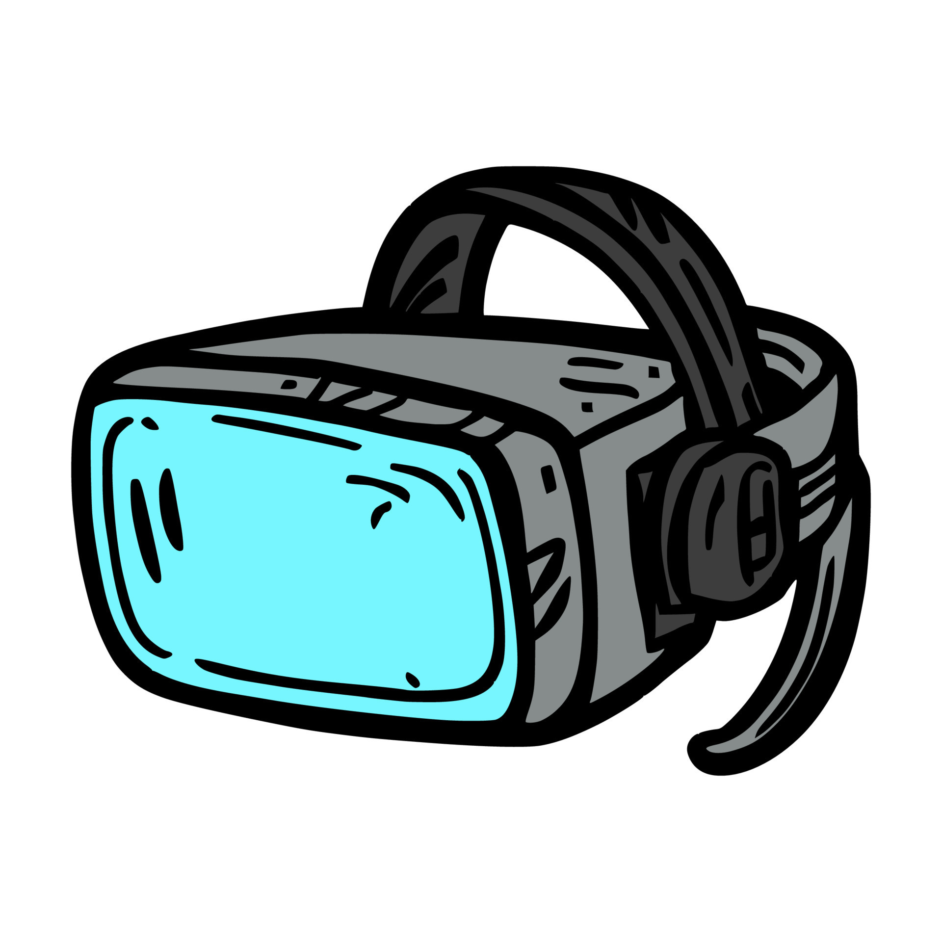 vr headset doodle illustration on isolated background 23105413 Vector