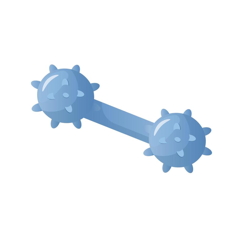 cat and dog toys, blue balls for pets in flat vector illustration. Pets accessories for pet's shop or vet.