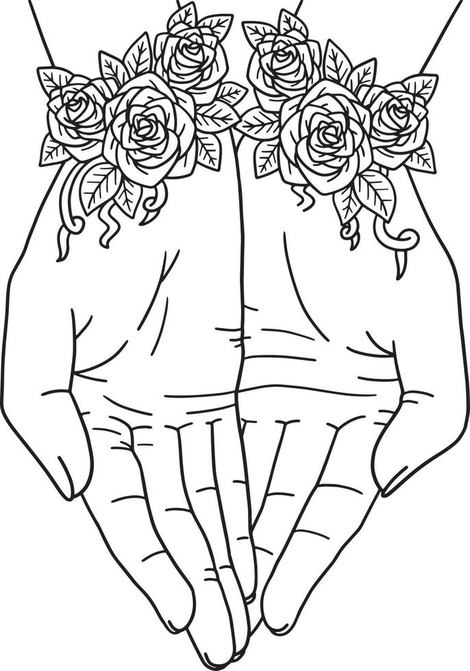 Breast Cancer Awareness Hands with Flower Isolated vector