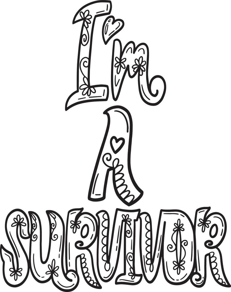 Breast Cancer Awareness Im a Survivor Isolated vector