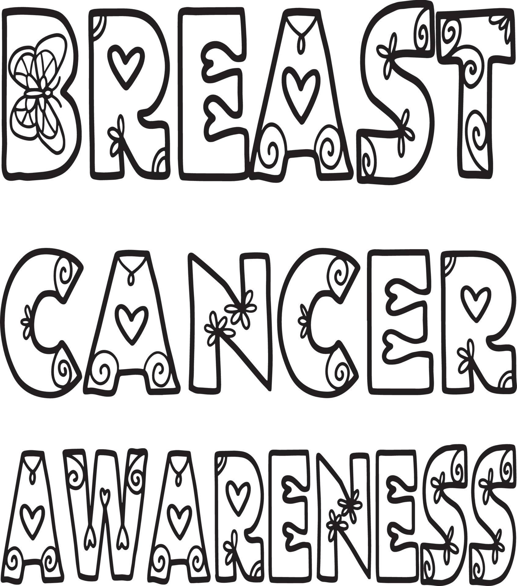 Breast Cancer Awareness Isolated Coloring Page 23105530 Vector Art at