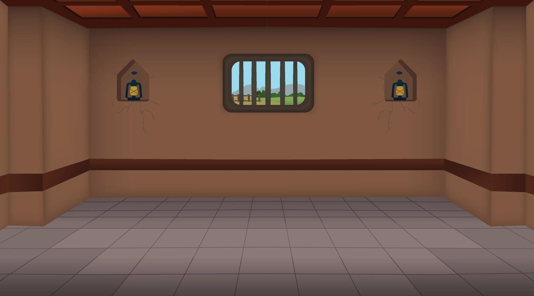Village Empty room inside vector, poor mud house room interior cartoon background illustrations. vector