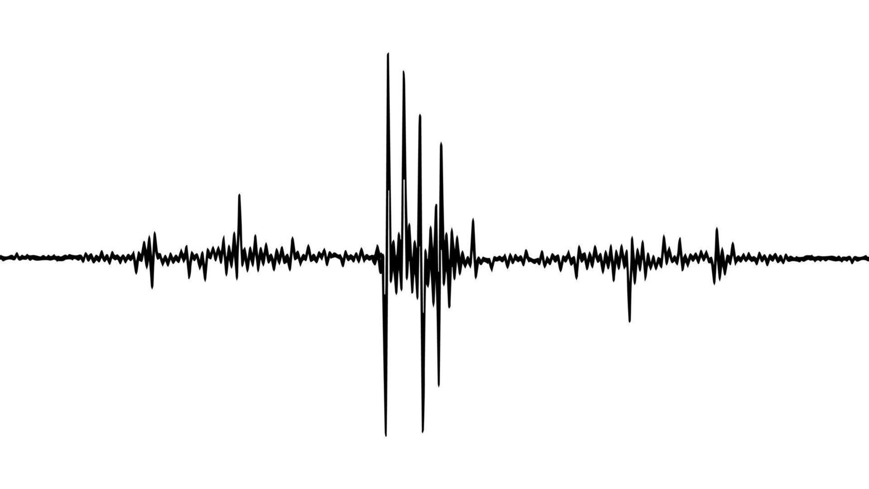 Earthquake sound wave, frequency seismic seismograph, graphic voice lie detector vector