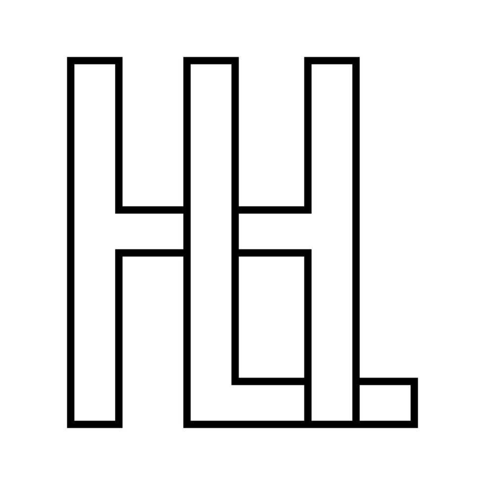 Logo sign lh hl, icon double letters logotype h l vector
