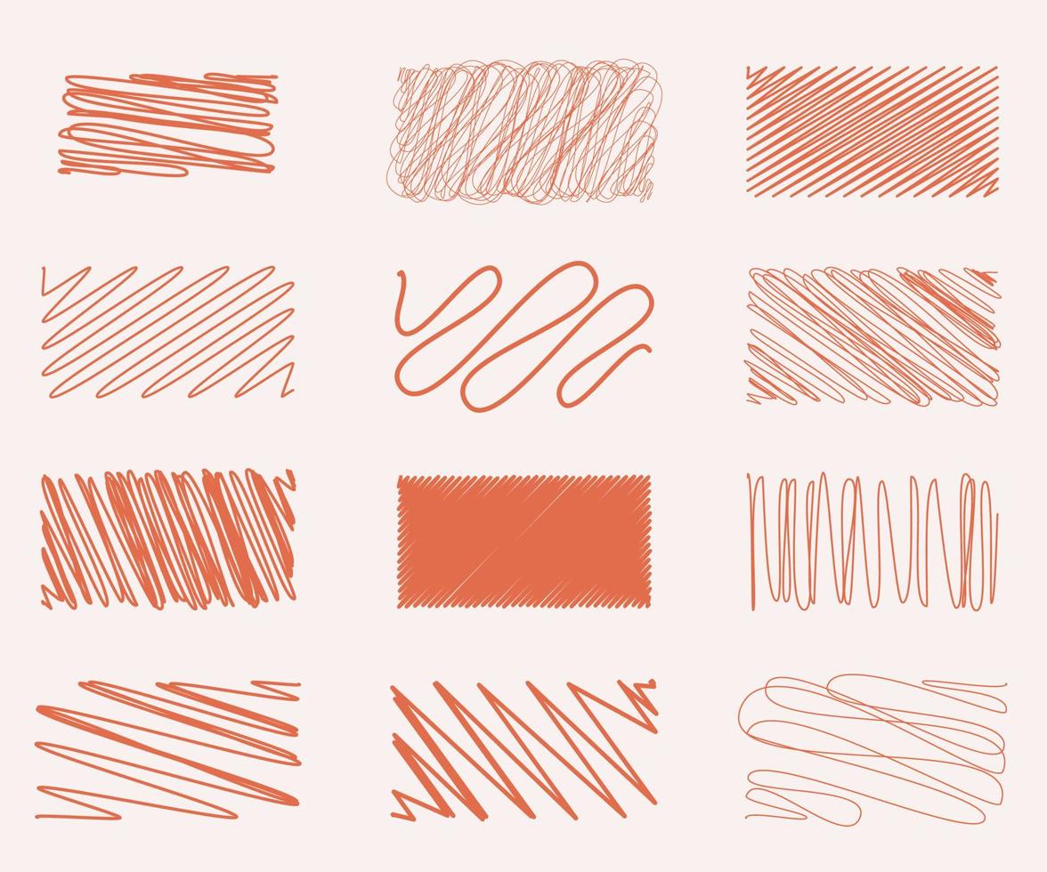 Set of hand drawn rectangles with different strokes vector