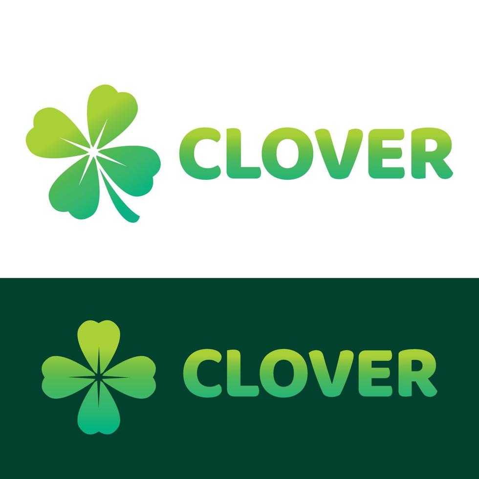 Modern vector flat design simple minimalist logo template of 4 leaf clover shamrock vector for brand, emblem, label, badge. Isolated on white background.