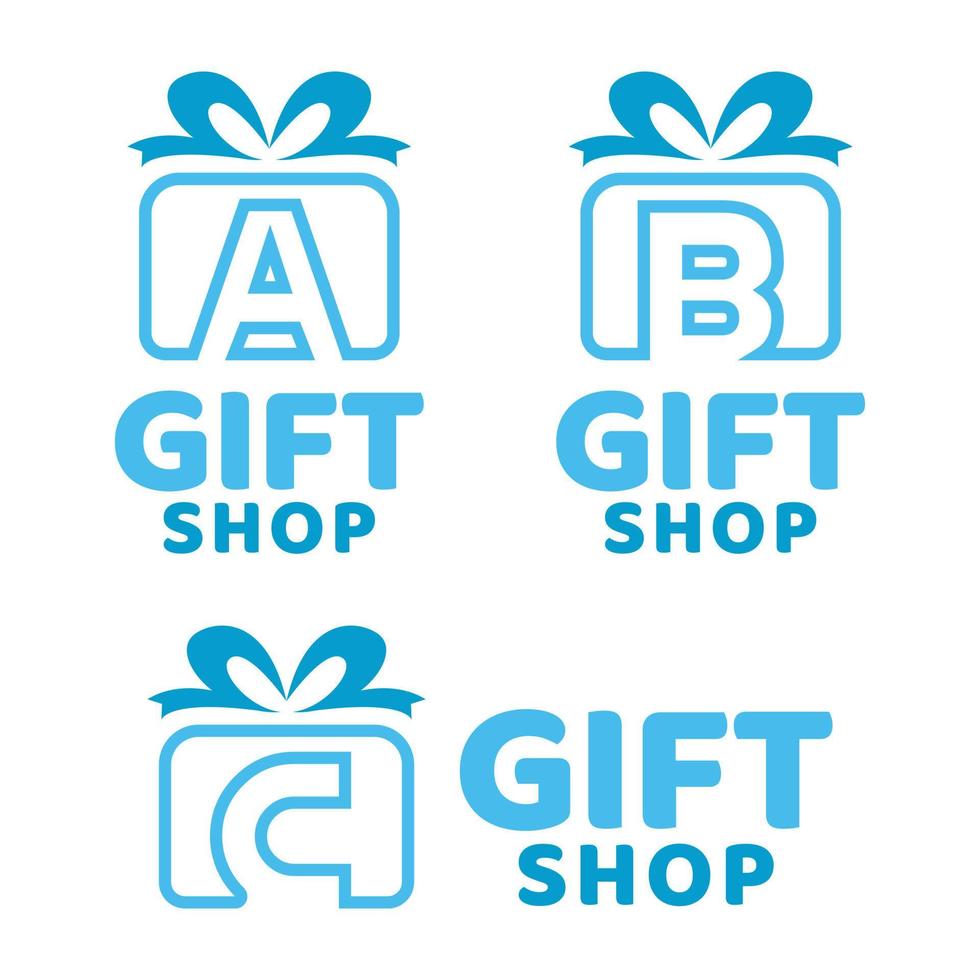 moderno vector plano diseño sencillo minimalista logo modelo de a, b, C alfabeto regalo tienda vector colección para marca, emblema, etiqueta, insignia. aislado en blanco antecedentes.