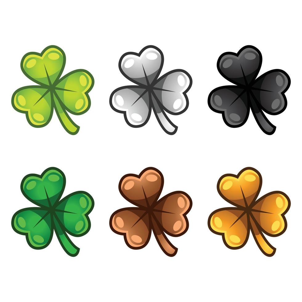 Cartoon 3 leaf clover. Isolated vector illustration.