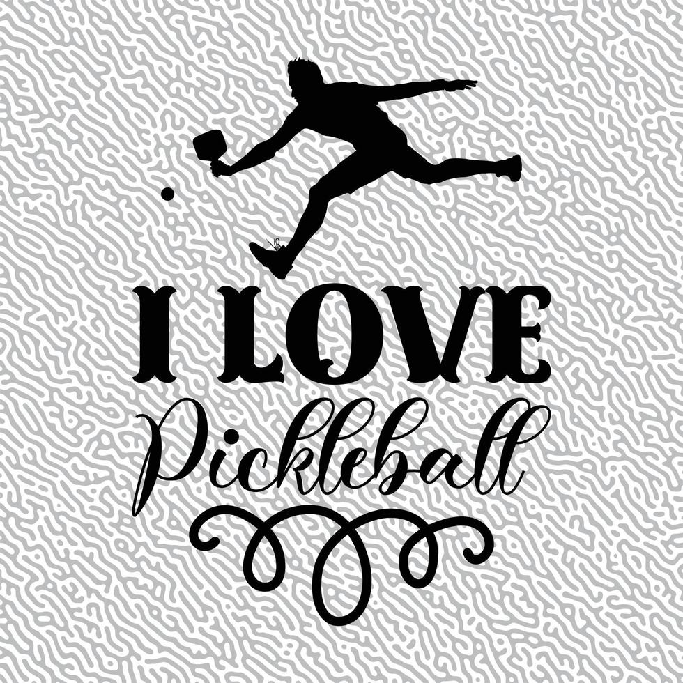 I Love Pickleball vector