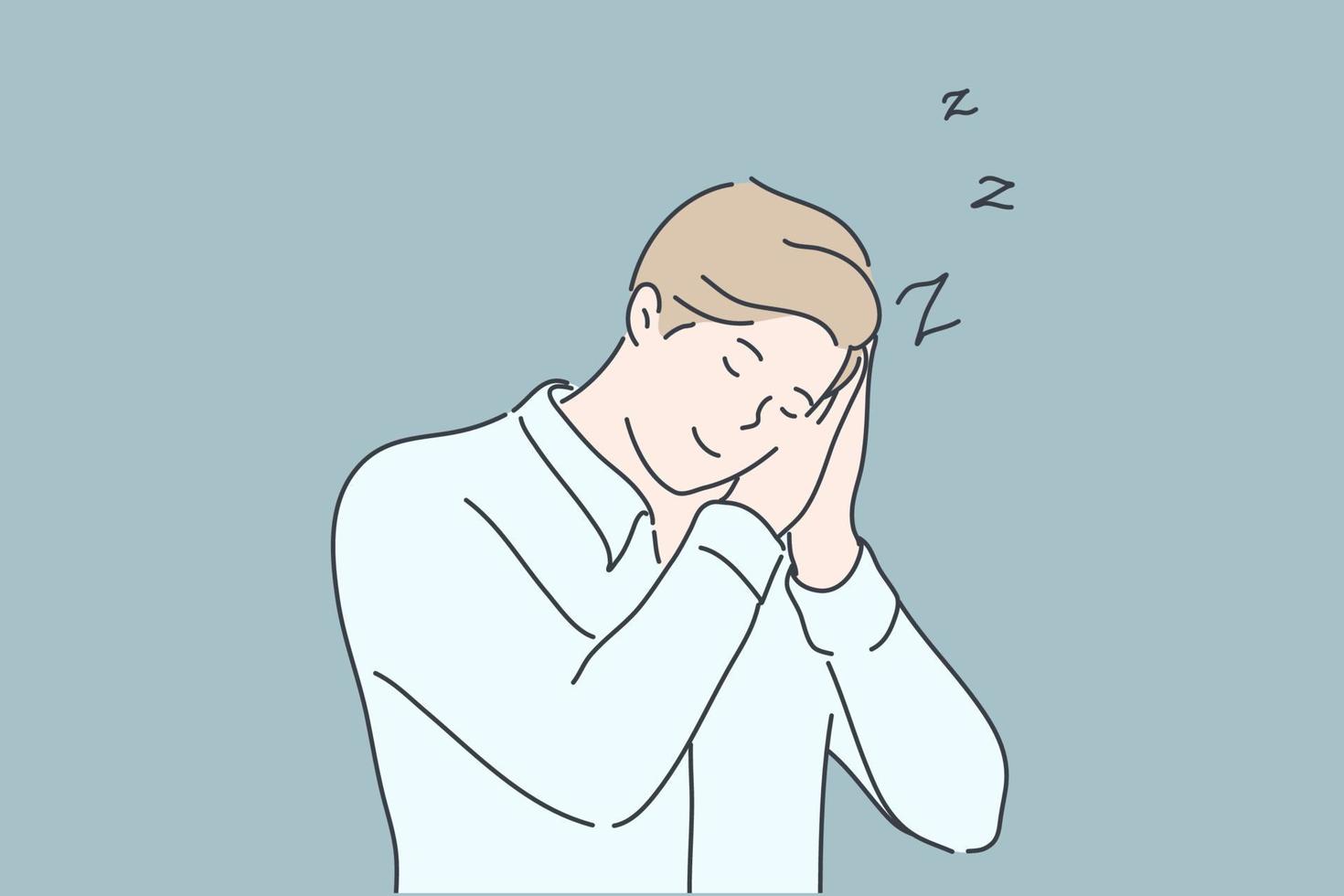 Business, sleep, fatigue, insomnia concept vector