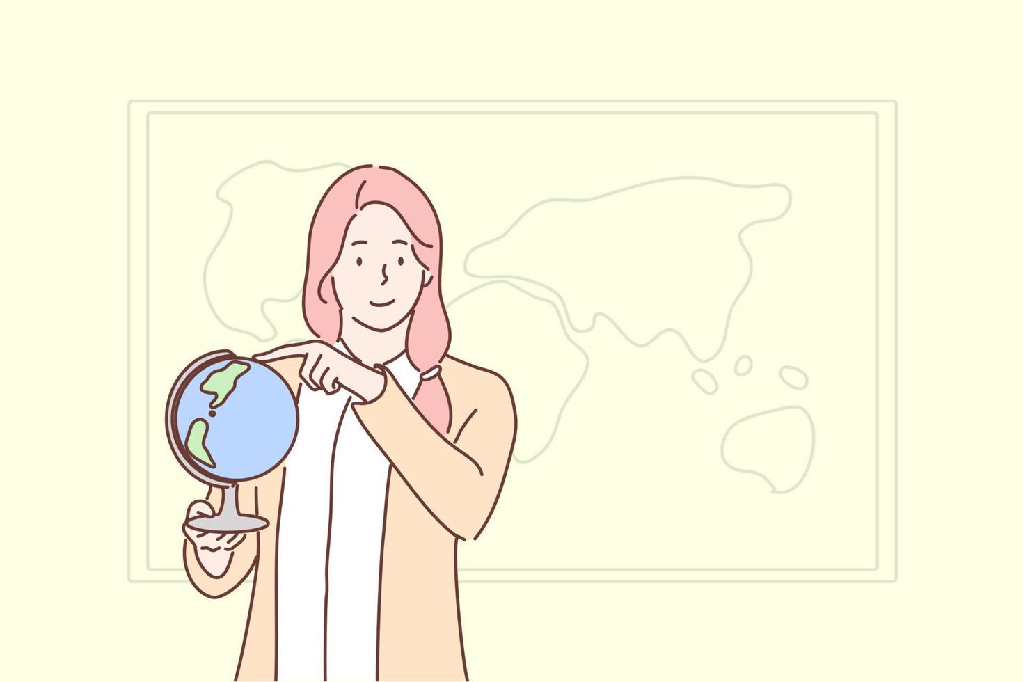 Education, teaching, geography, globe concept vector