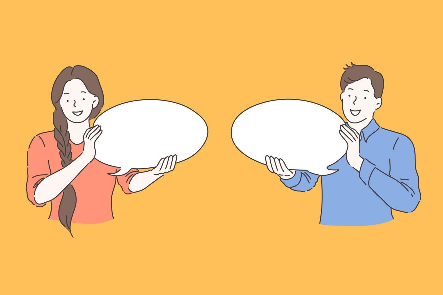 Speech bubble, advertising, communication concept vector