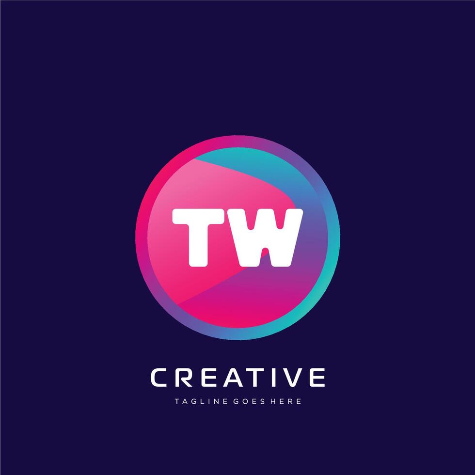 TW initial logo With Colorful template vector 23106604 Vector Art at