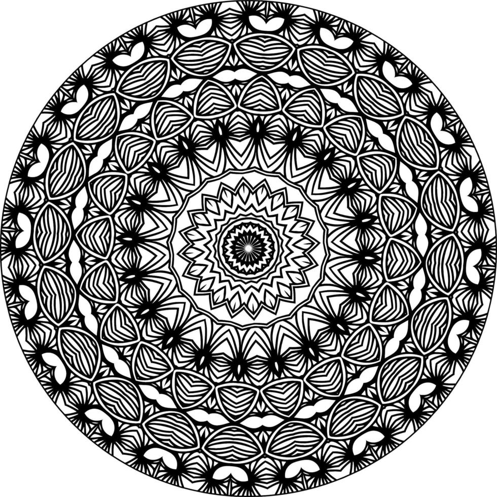 Easy mandala, simple mandalas flowers coloring page on white background. vector