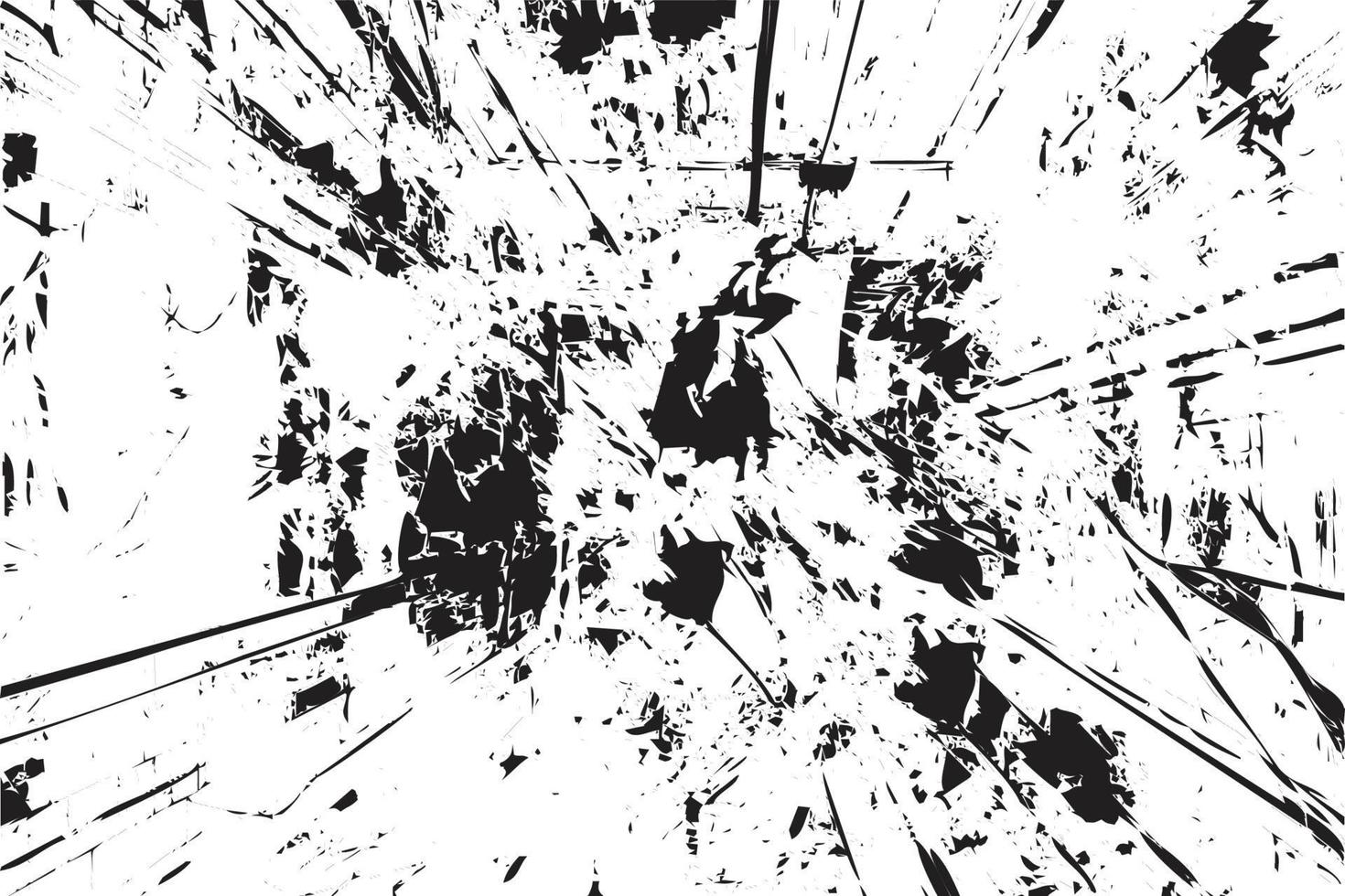 Broken glass texture effect on a white background. Stained surface and broken glass grunge effect vector. Rusty background and dust grunge effect vector with black and white colors.