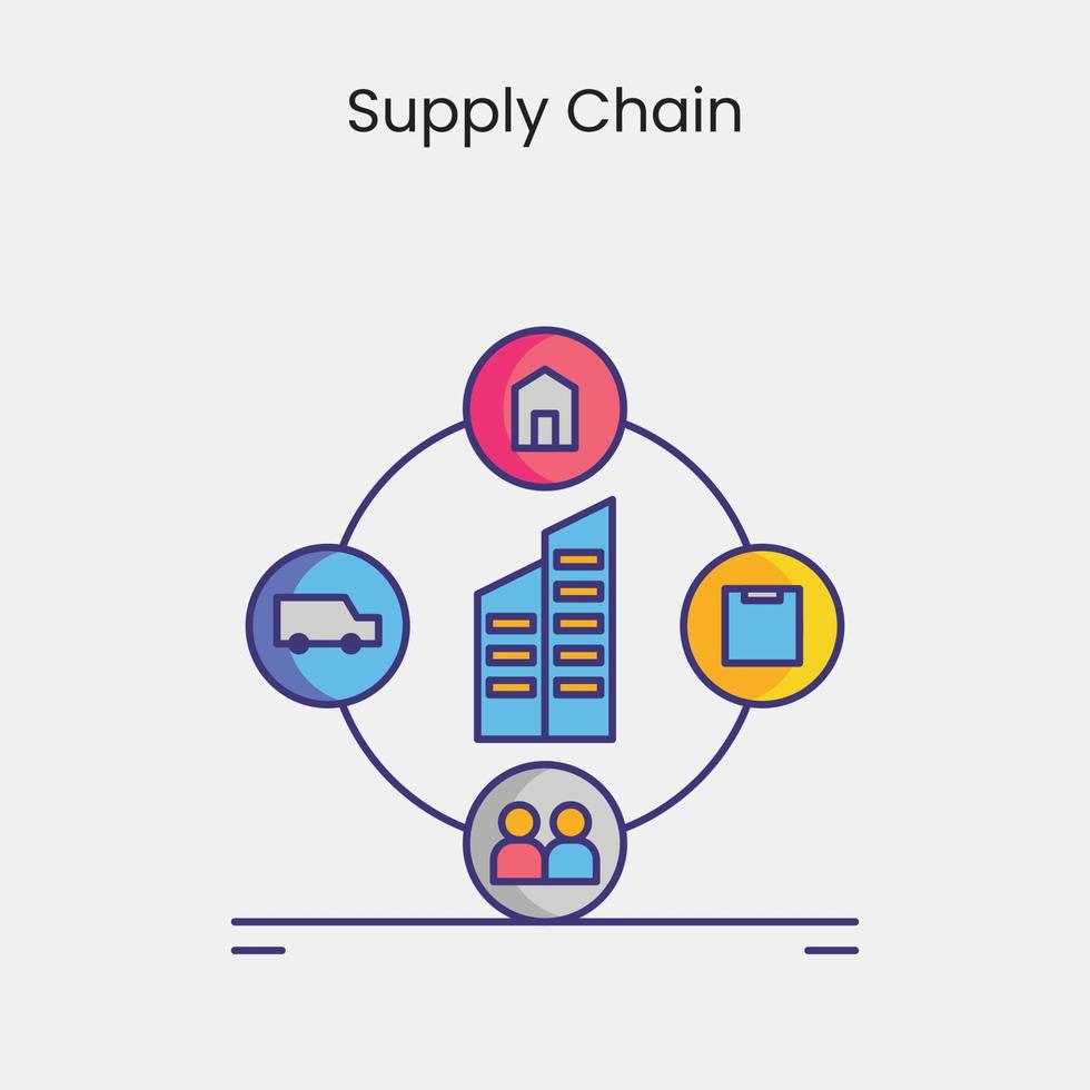 Comprehensive Supply Chain Management Streamlining Processes and Maximizing Efficiency for a Seamless Workflow vector
