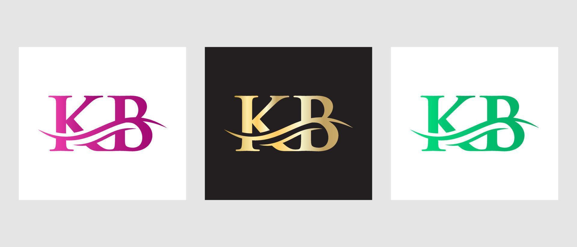 Initial Monogram Letter KB Logo Design. KB Logotype Template vector