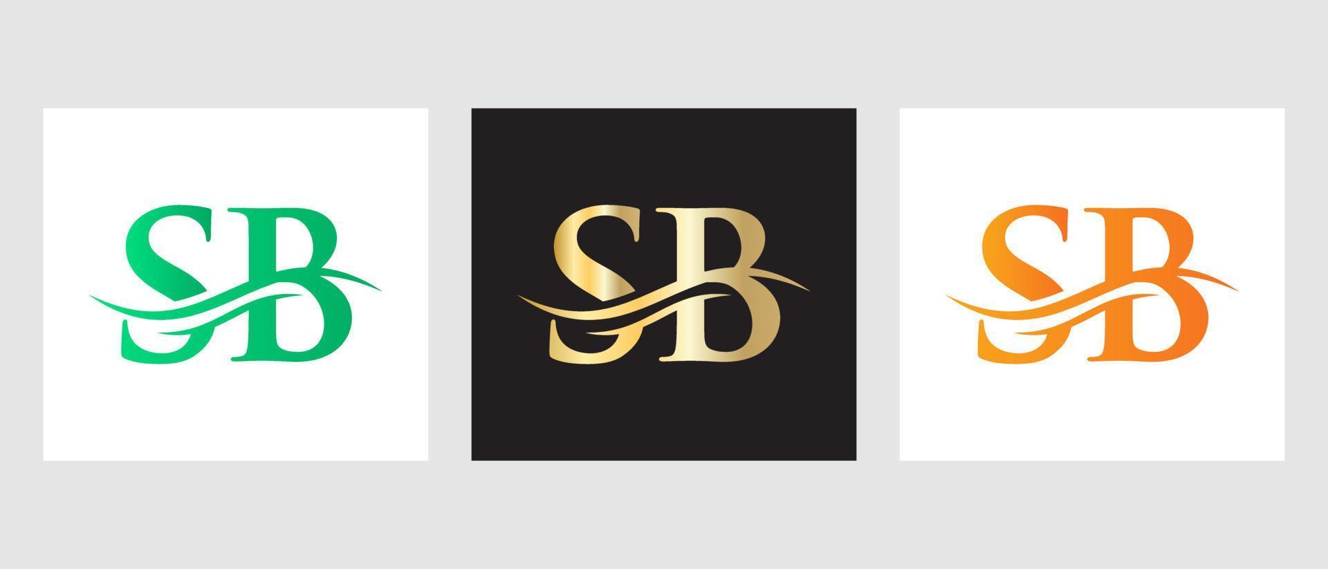 Initial Monogram Letter SB Logo Design. SB Logotype Template vector