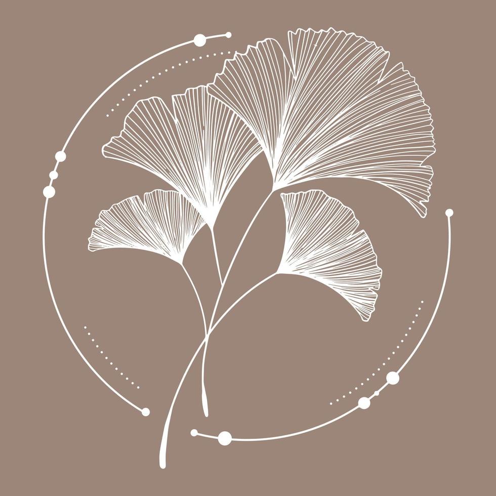 gingko hoja escritura para tarjeta decoración acortar Arte. vector