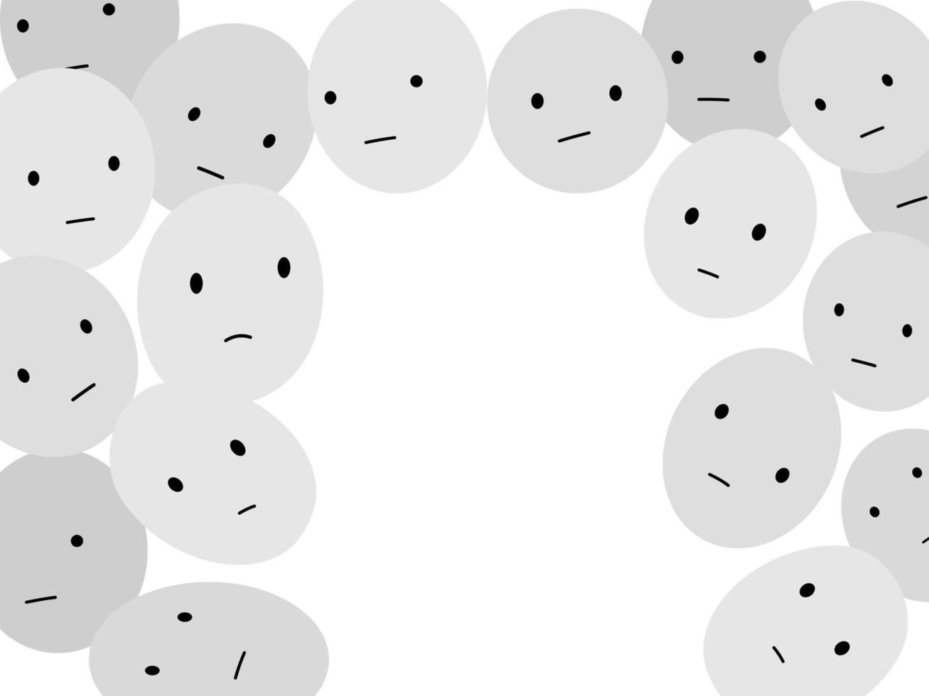 Human face looking on center in stigma concept, people's face background in flat style. vector