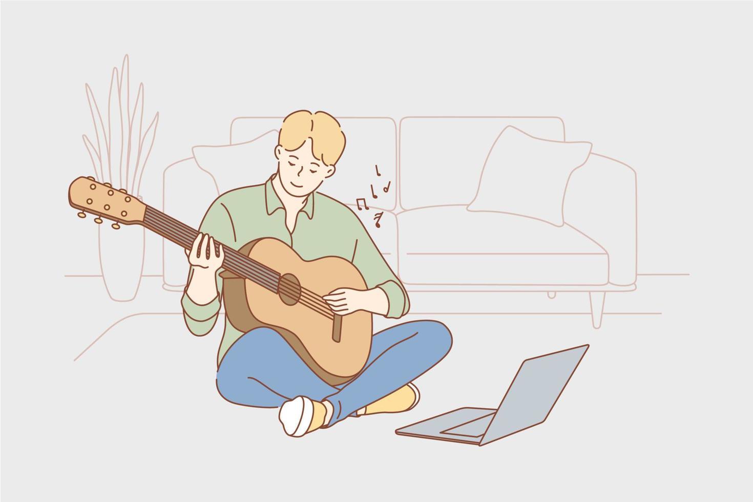 Education, creativity, learning, play, music concept vector