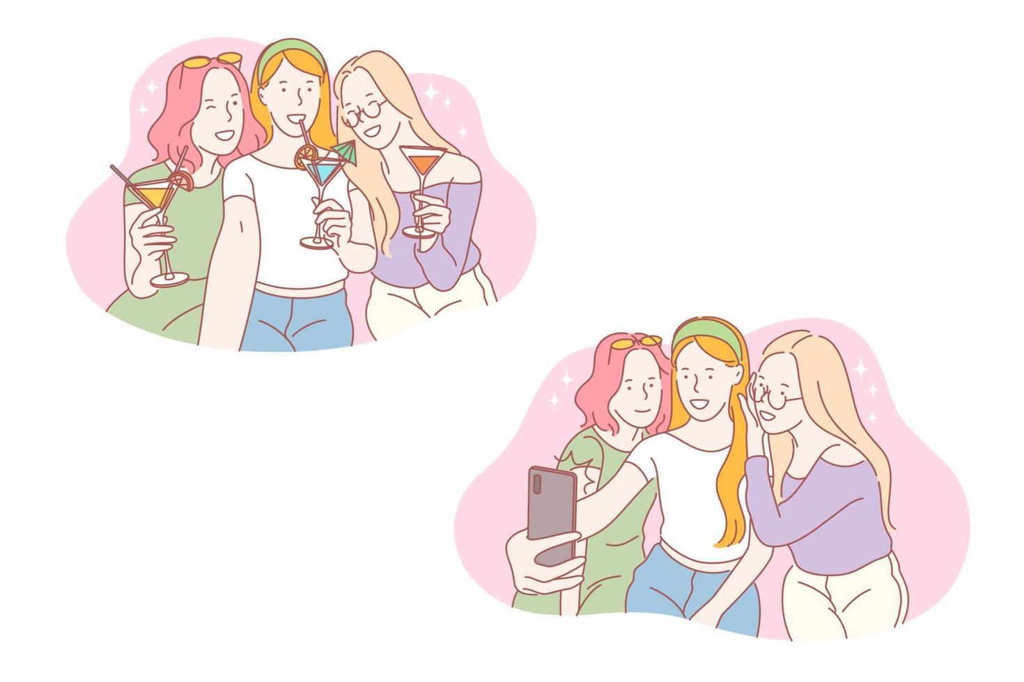 Girls night out concept vector