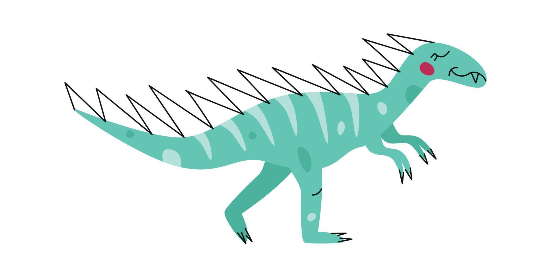 Flat hand drawn vector illustration of tyrannosaurus dinosaur