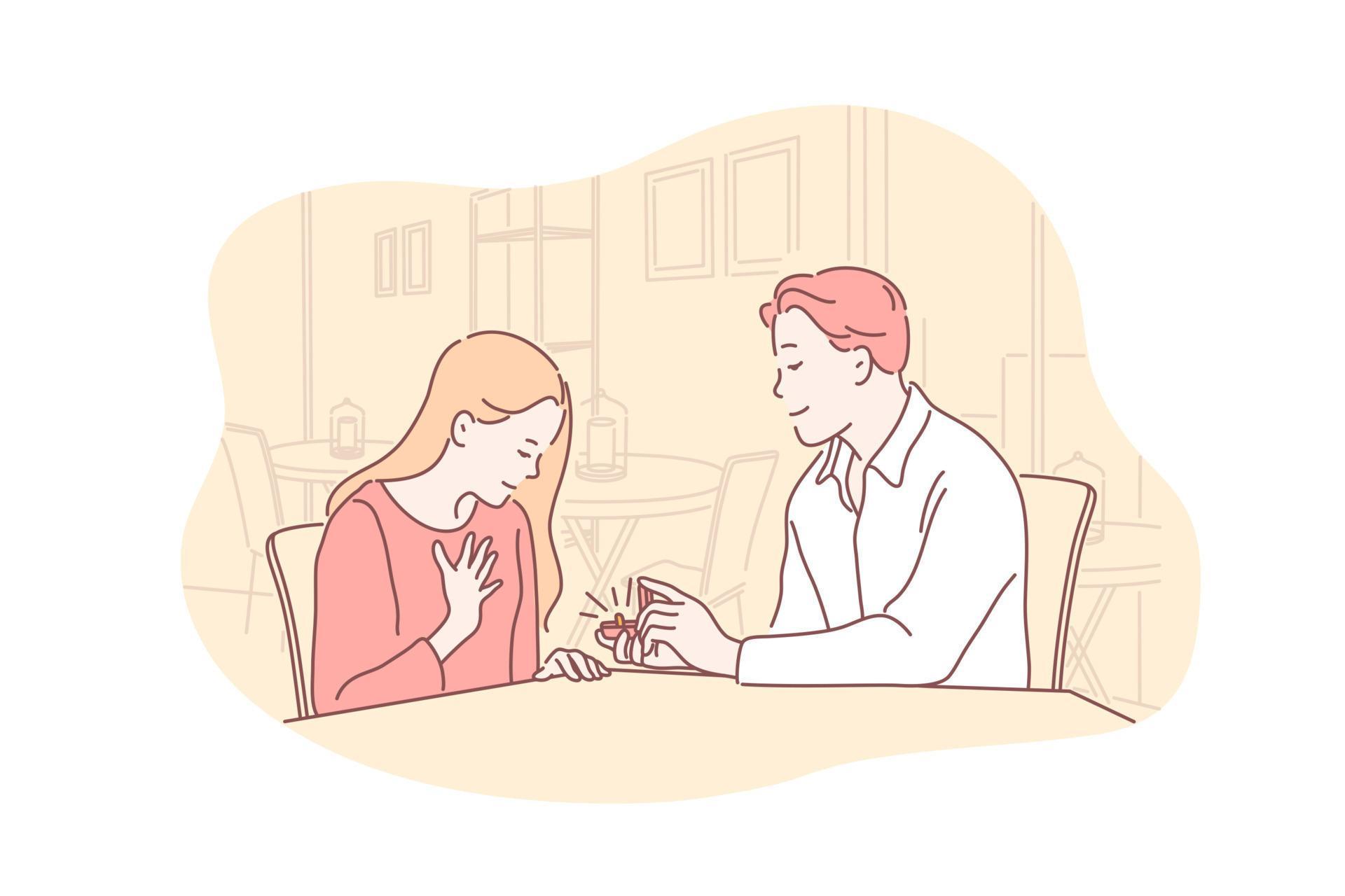 Marriage proposal concept 23107757 Vector Art at Vecteezy