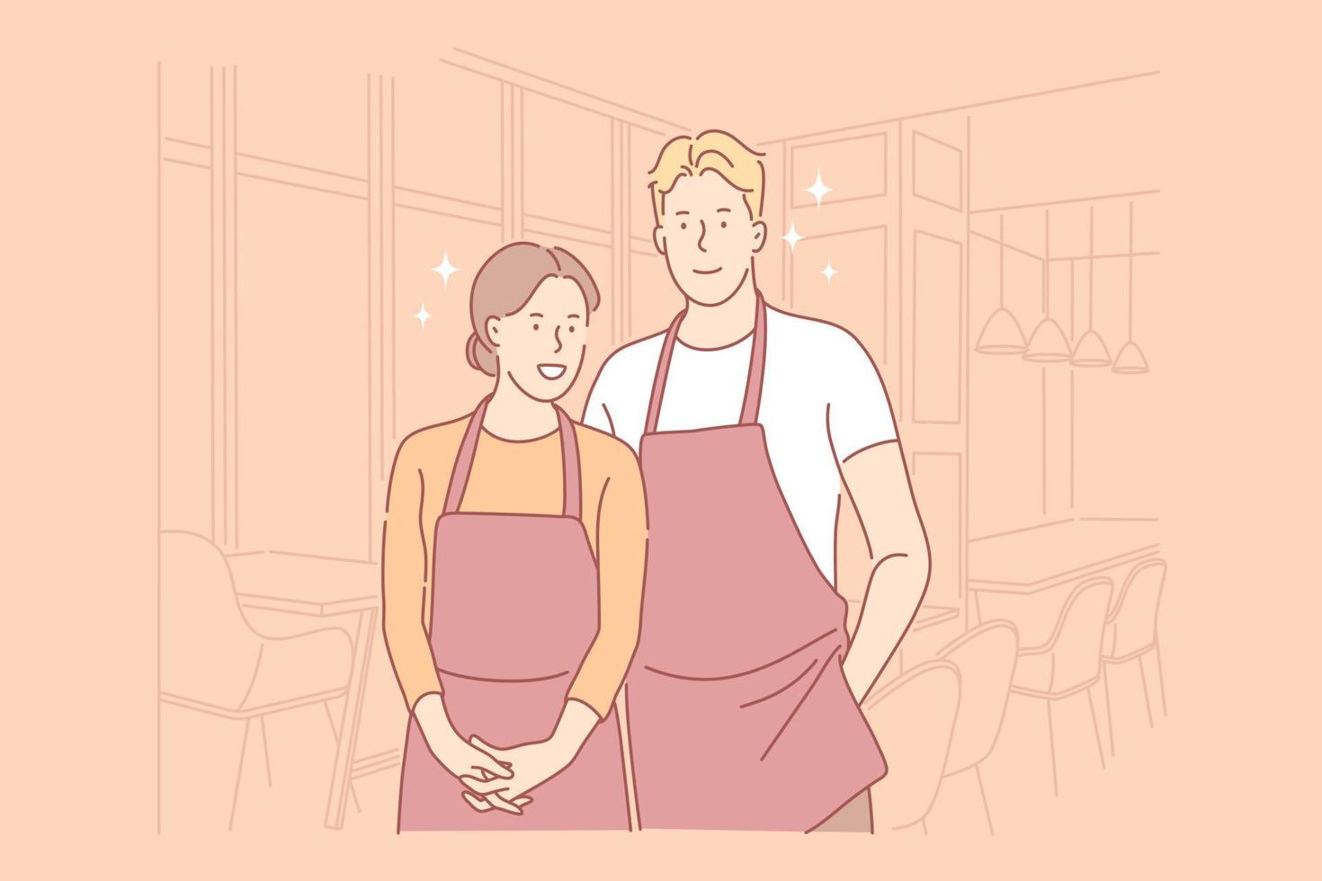 Catering workers concept vector