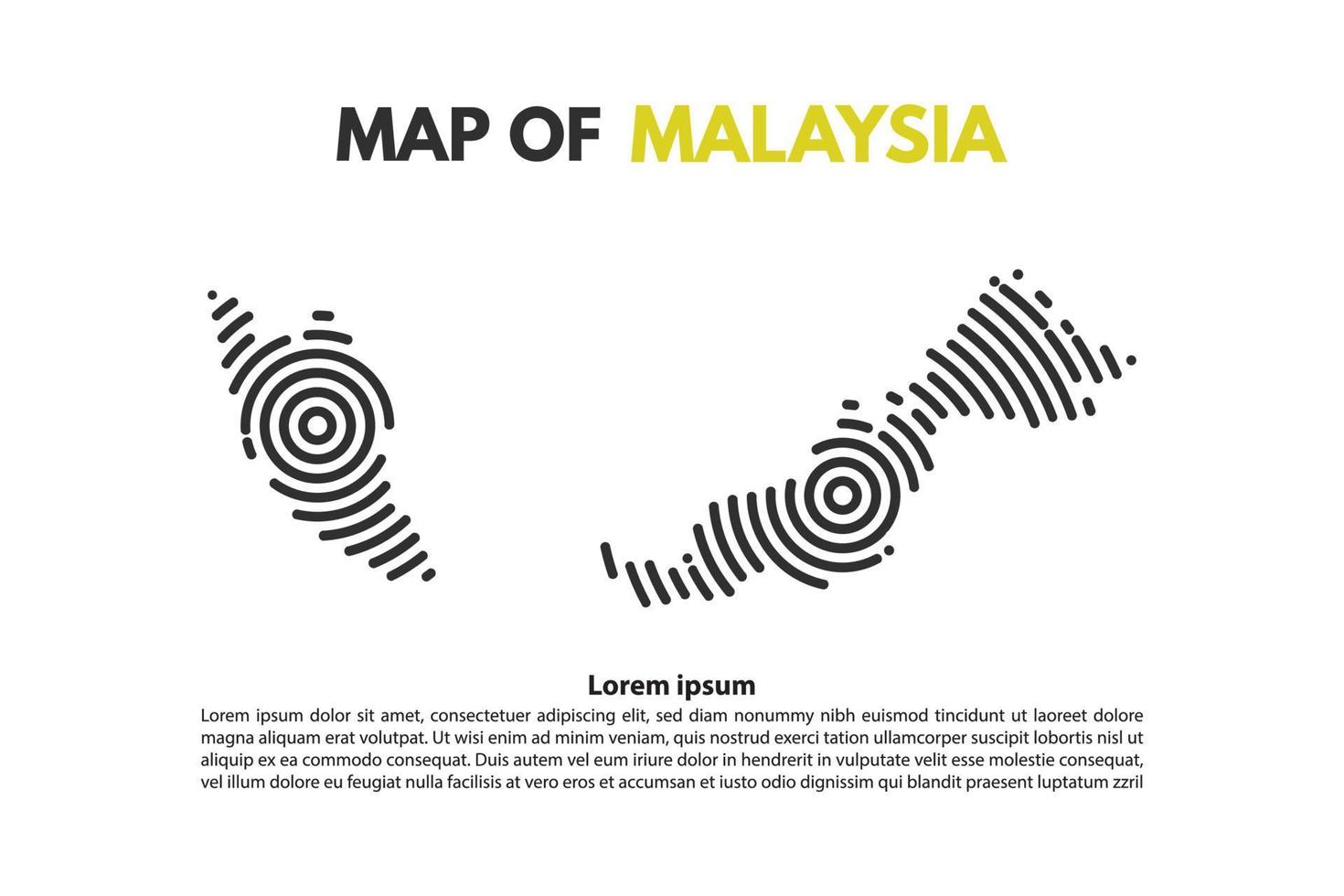espiral mapa de Malasia país vector plano diseño gratis ilustración