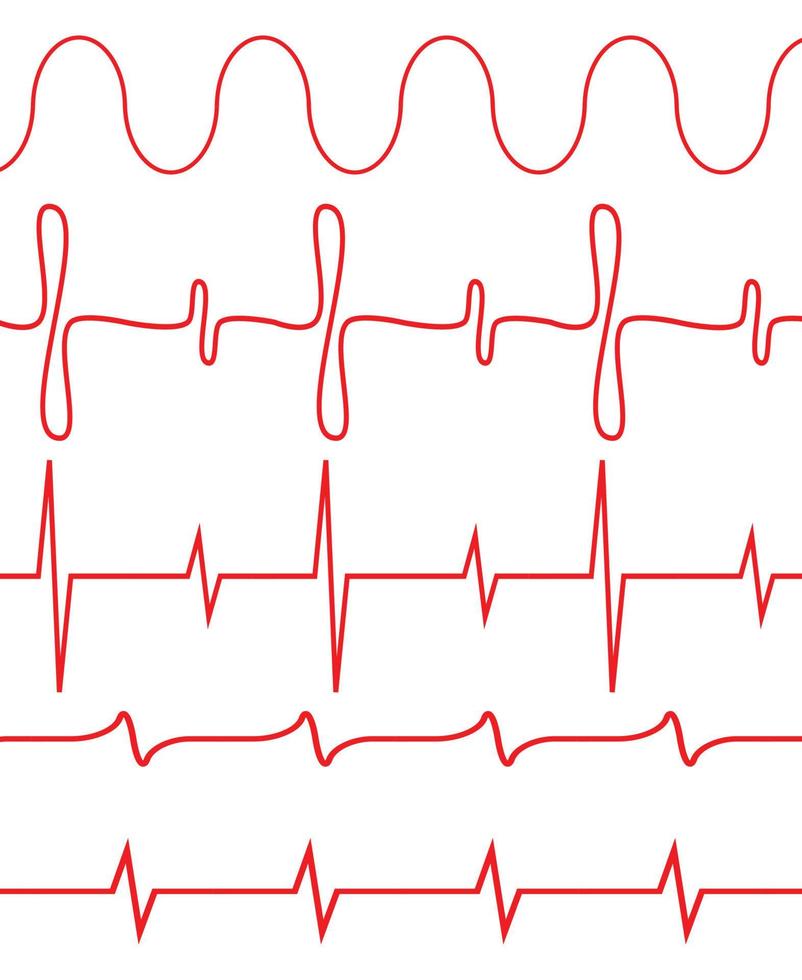 Seamless set of lines heartbeat vector